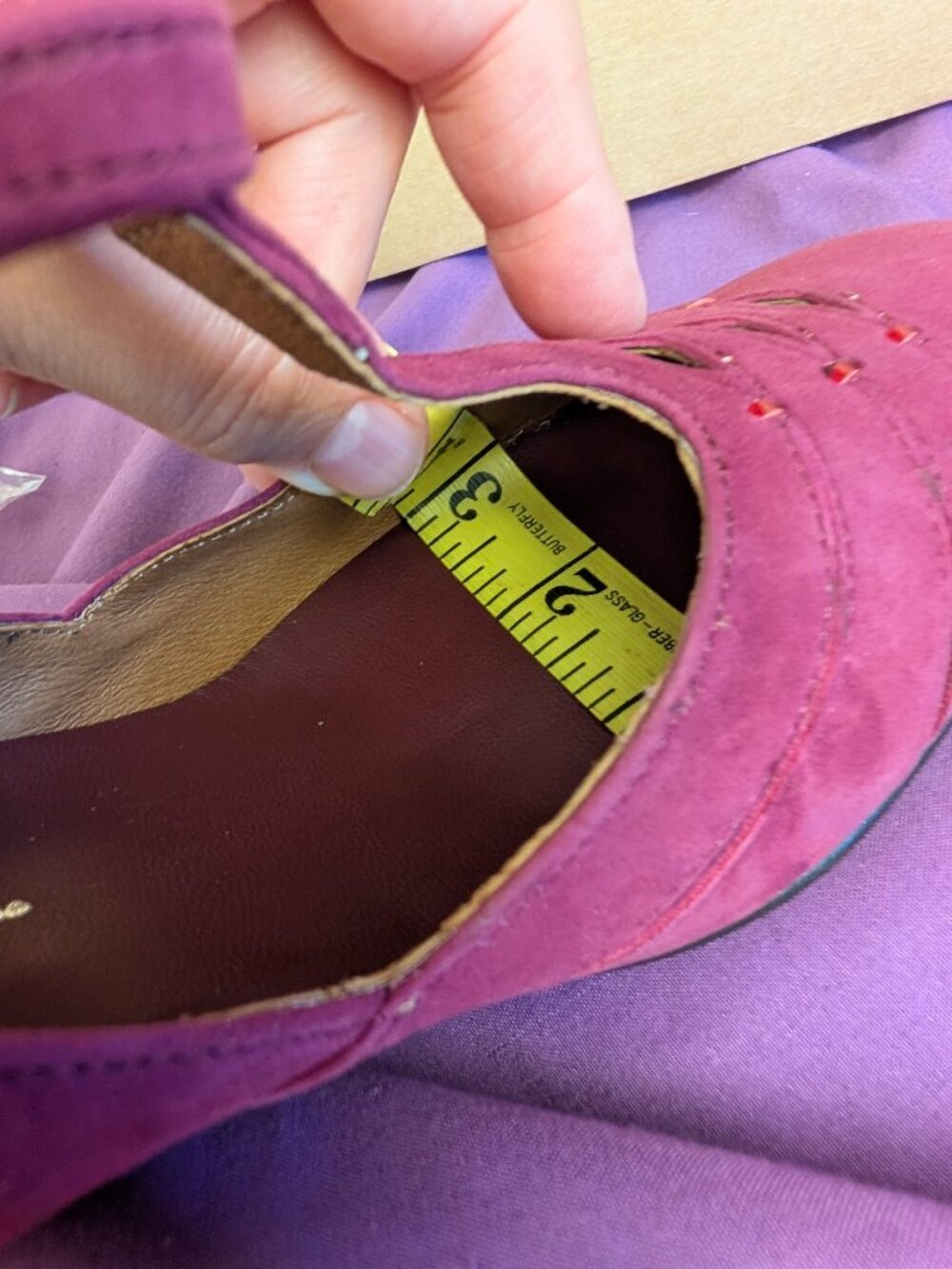 VTG Re-Mix Pink Suede Leather 8.5 Barbie Classic Deluxe Babydoll Heels Spain - Picture 16 of 16